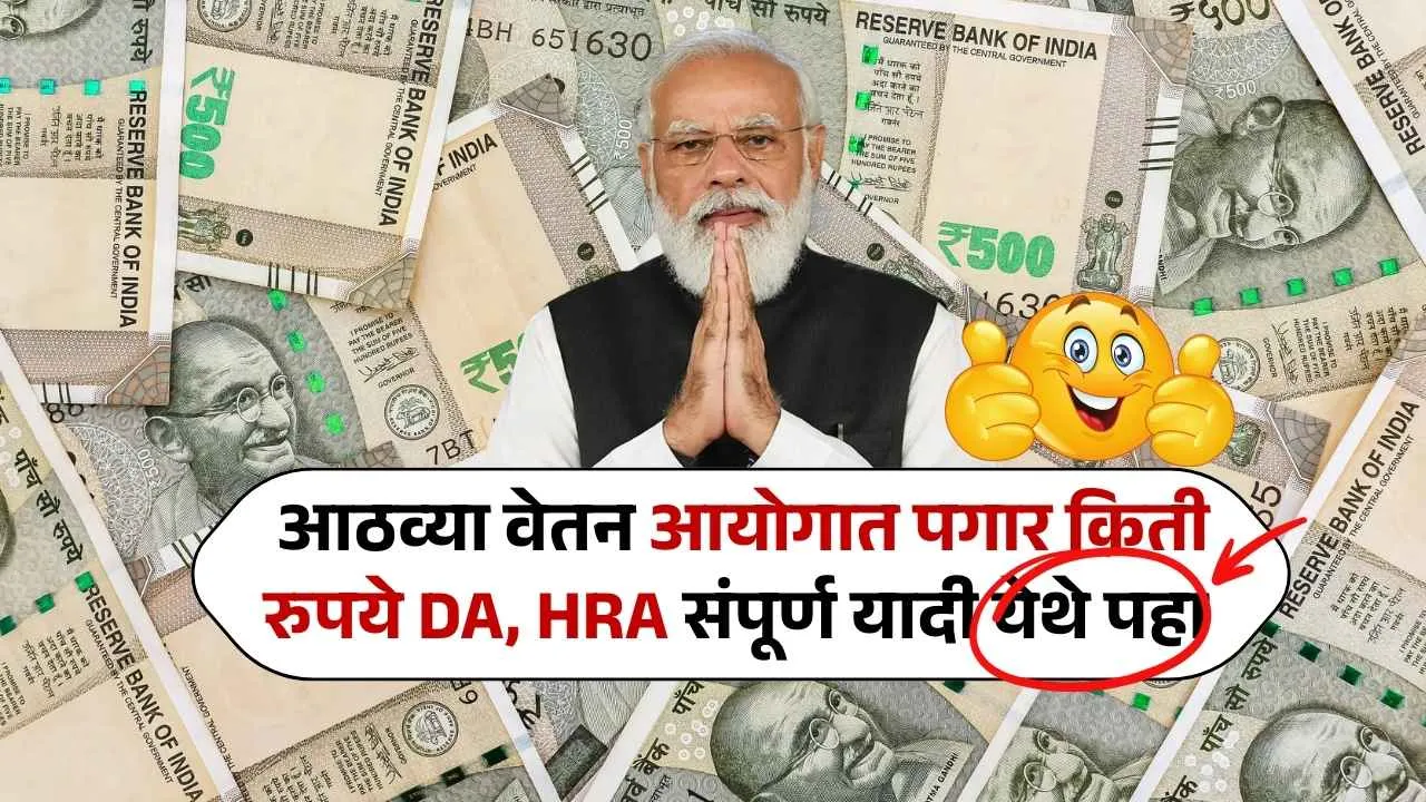 आठव्या वेतन आयोगात पगार किती रुपये DA, HRA संपूर्ण यादी येथे चेक करा 8th Pay Commission